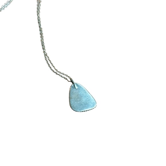Vintage Native Turquoise Sterling Silver Teardrop Pendant Necklace - Picture 8 of 9
